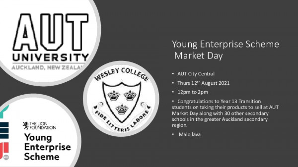 Yr 13 Students @ Aut City Market Day 12th Aug 2021