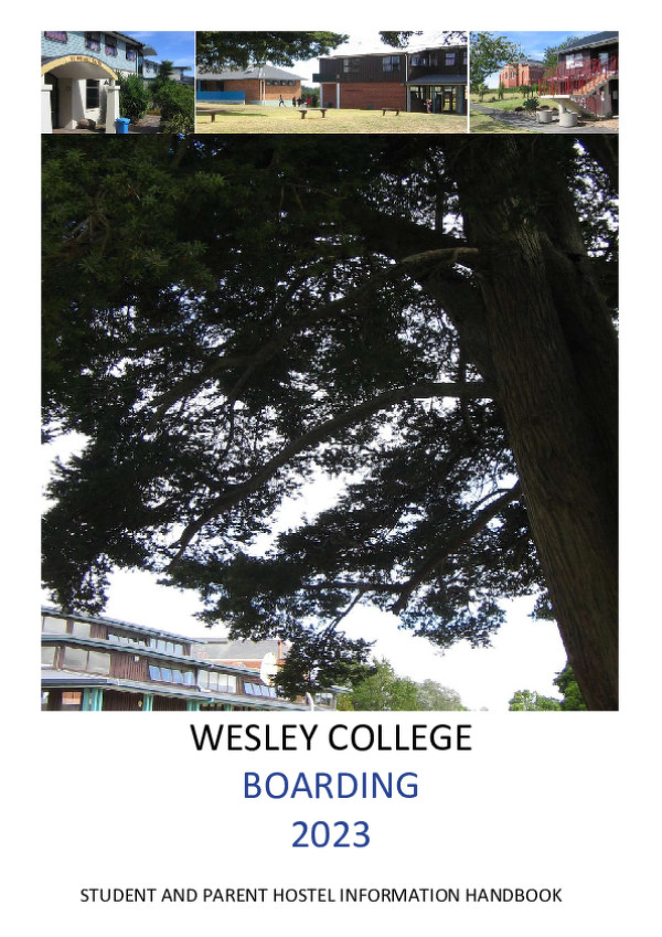 2023 Wesley College Boarding Student  Parent Handbook