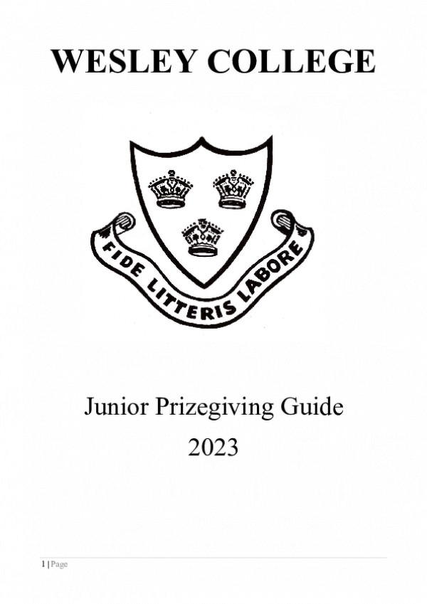 Junior Prize Giving Guide As At 5th Dec   For Website