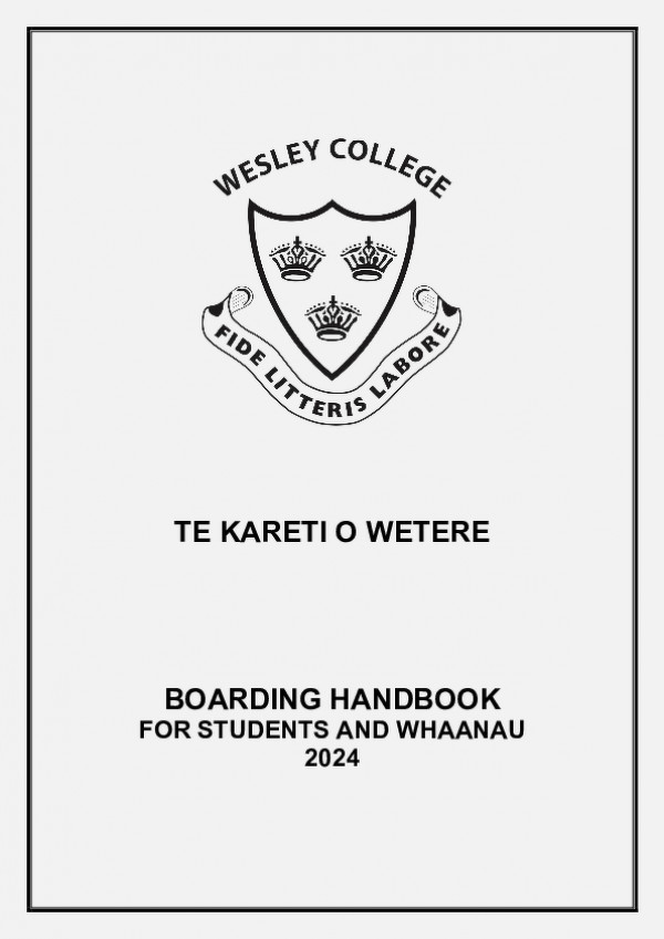 2024 Wesley College Boarding Student  Parent Handbook