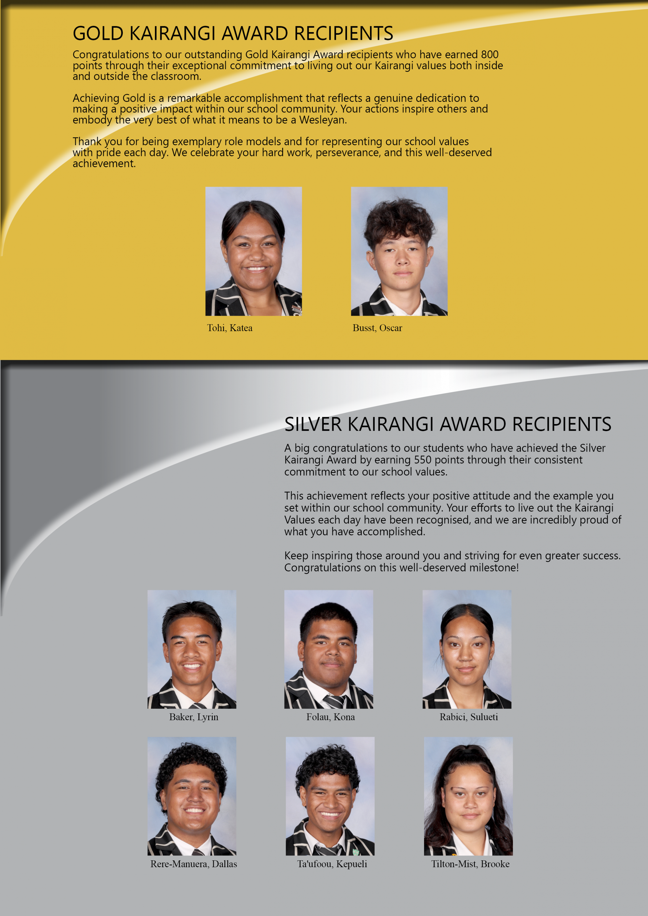 Kairangi Recipients 14 August 2026