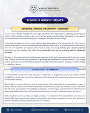 Principal's Weekly Update - Term 3, Week 7